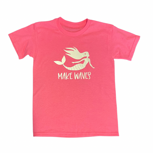 Kids Reflective Hi Vis Safety Shirt - Make Waves Mermaid Safe Tee