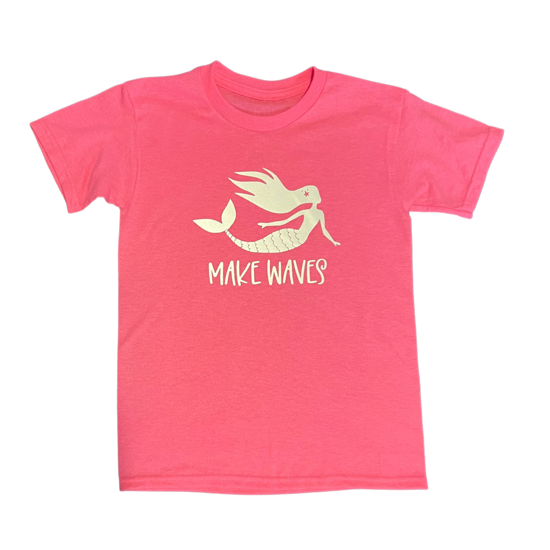 Kids Reflective Hi Vis Safety Shirt - Make Waves Mermaid Safe Tee