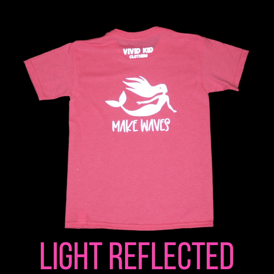 Kids Reflective Hi Vis Safety Shirt - Make Waves Mermaid Safe Tee